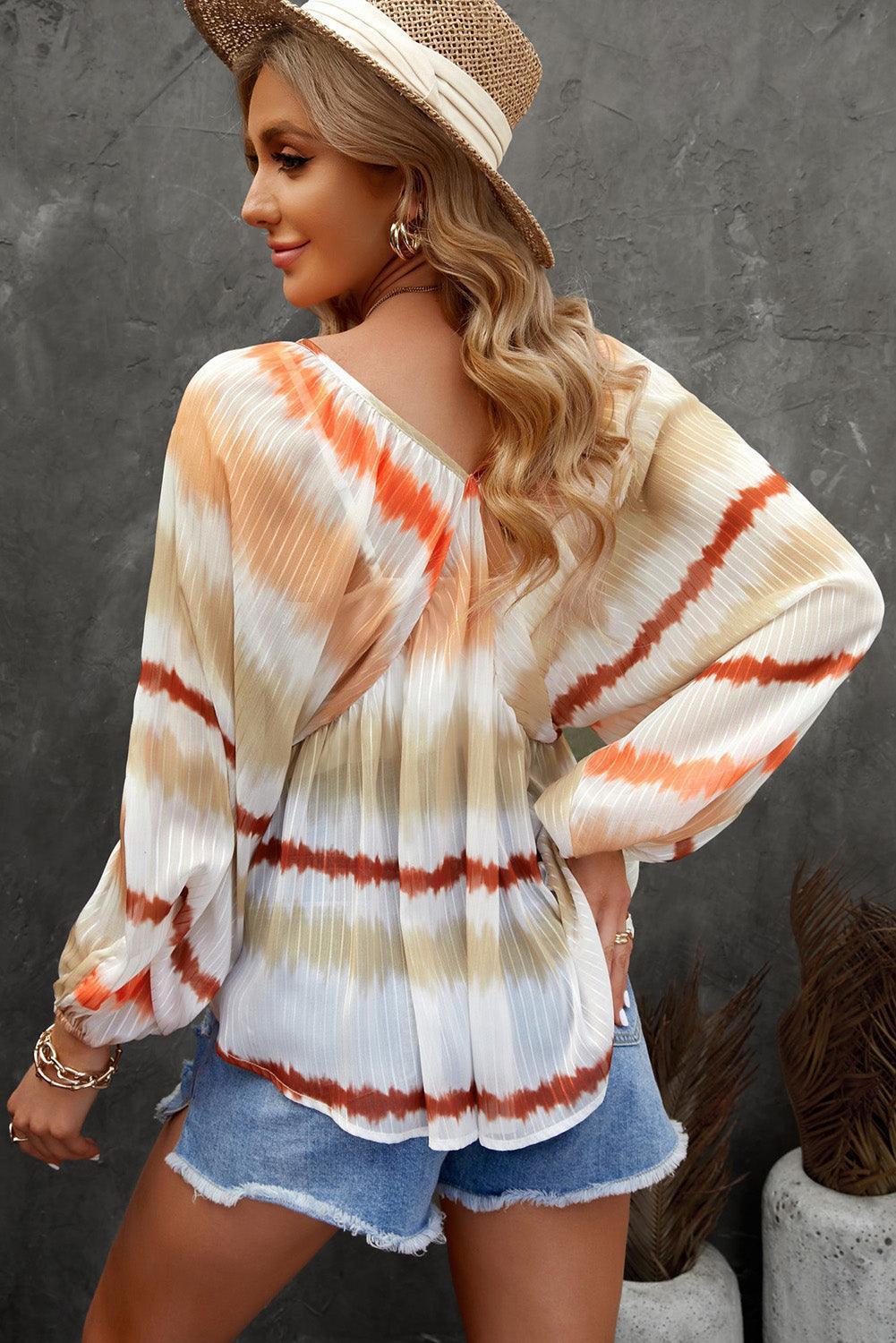 Summer Trend Striped Babydoll Blouse - MXSTUDIO.COM