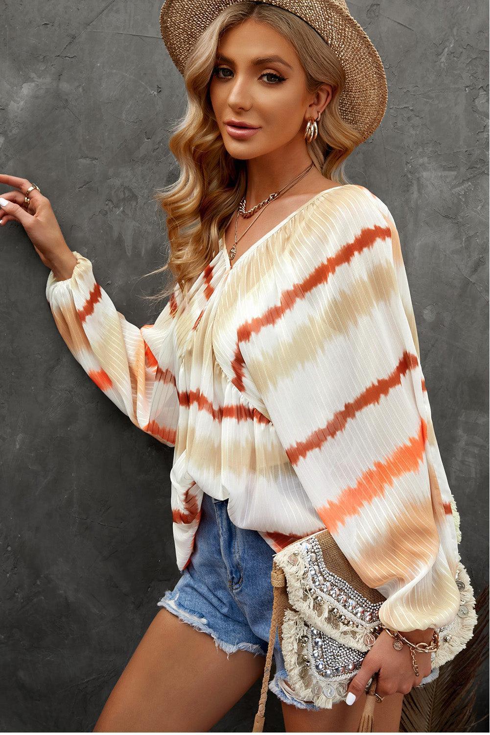 Summer Trend Striped Babydoll Blouse - MXSTUDIO.COM