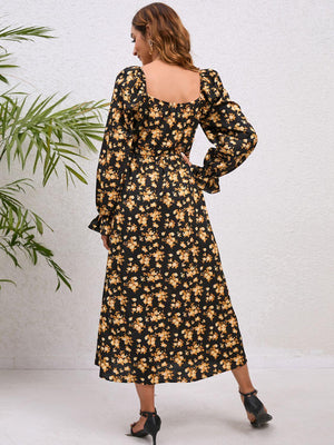 Summer's Best Sweetheart Neck Long Sleeve Dress - MXSTUDIO.COM