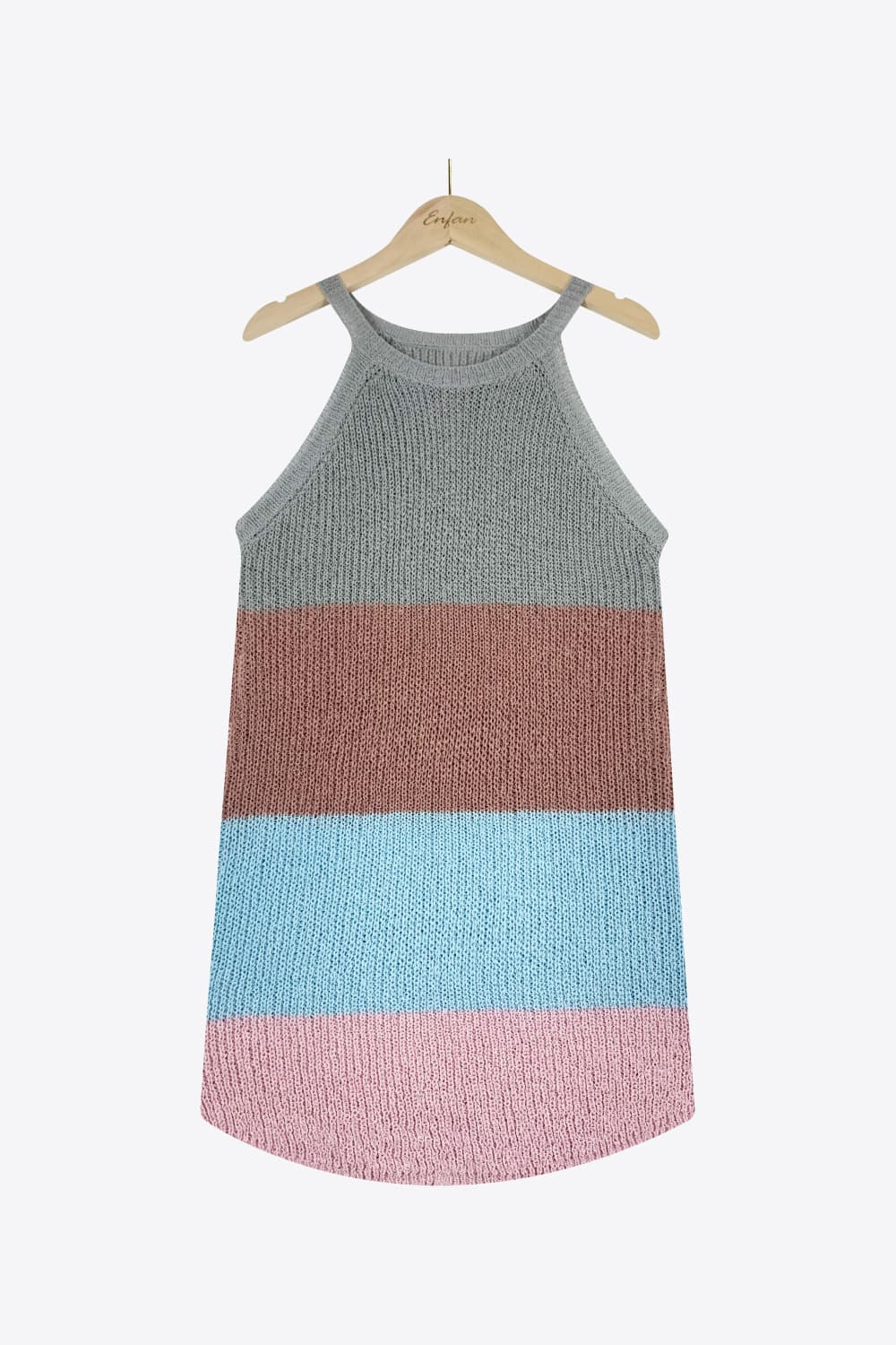 a tank top with multicolored stripes on it