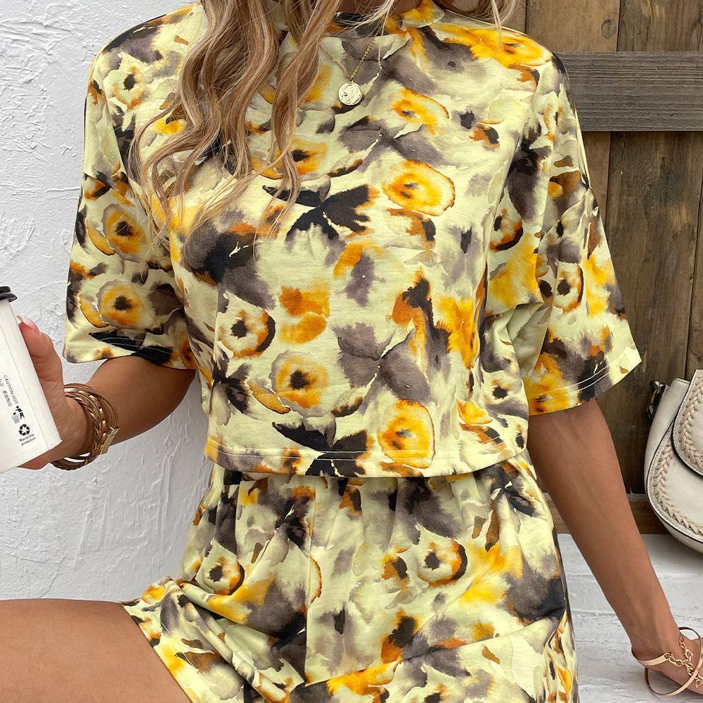 Summery Vibe Half Sleeve Top Printed Shorts Set - MXSTUDIO.COM