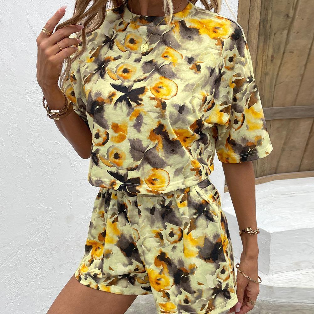 Summery Vibe Half Sleeve Top Printed Shorts Set - MXSTUDIO.COM