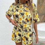 Summery Vibe Half Sleeve Top Printed Shorts Set - MXSTUDIO.COM