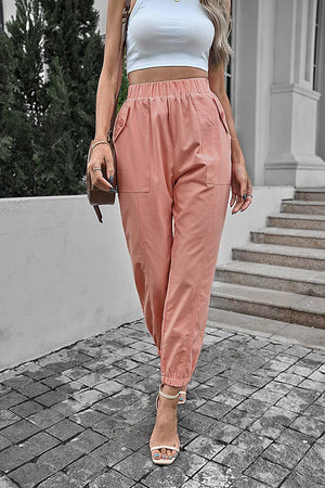 Sunday Fun Elastic High Waist Jogger Pants - MXSTUDIO.COM