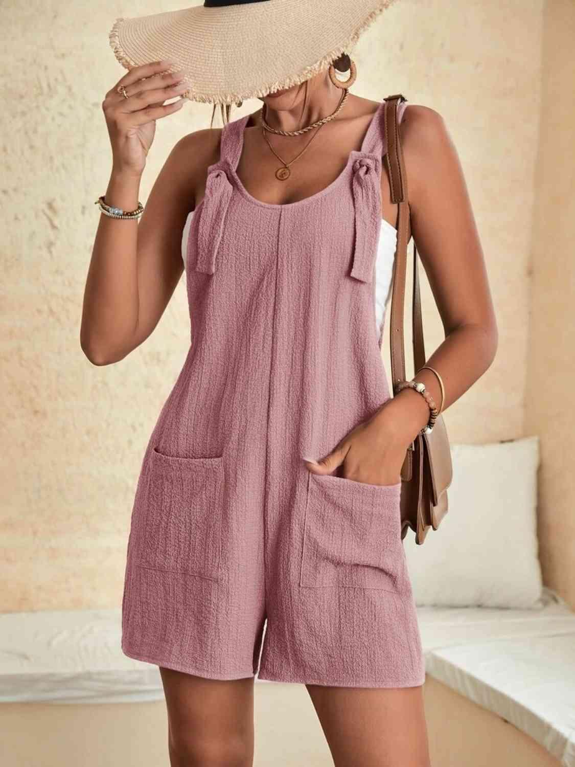 Sunny Chic Pocketed Sleeveless Romper - MXSTUDIO.COM