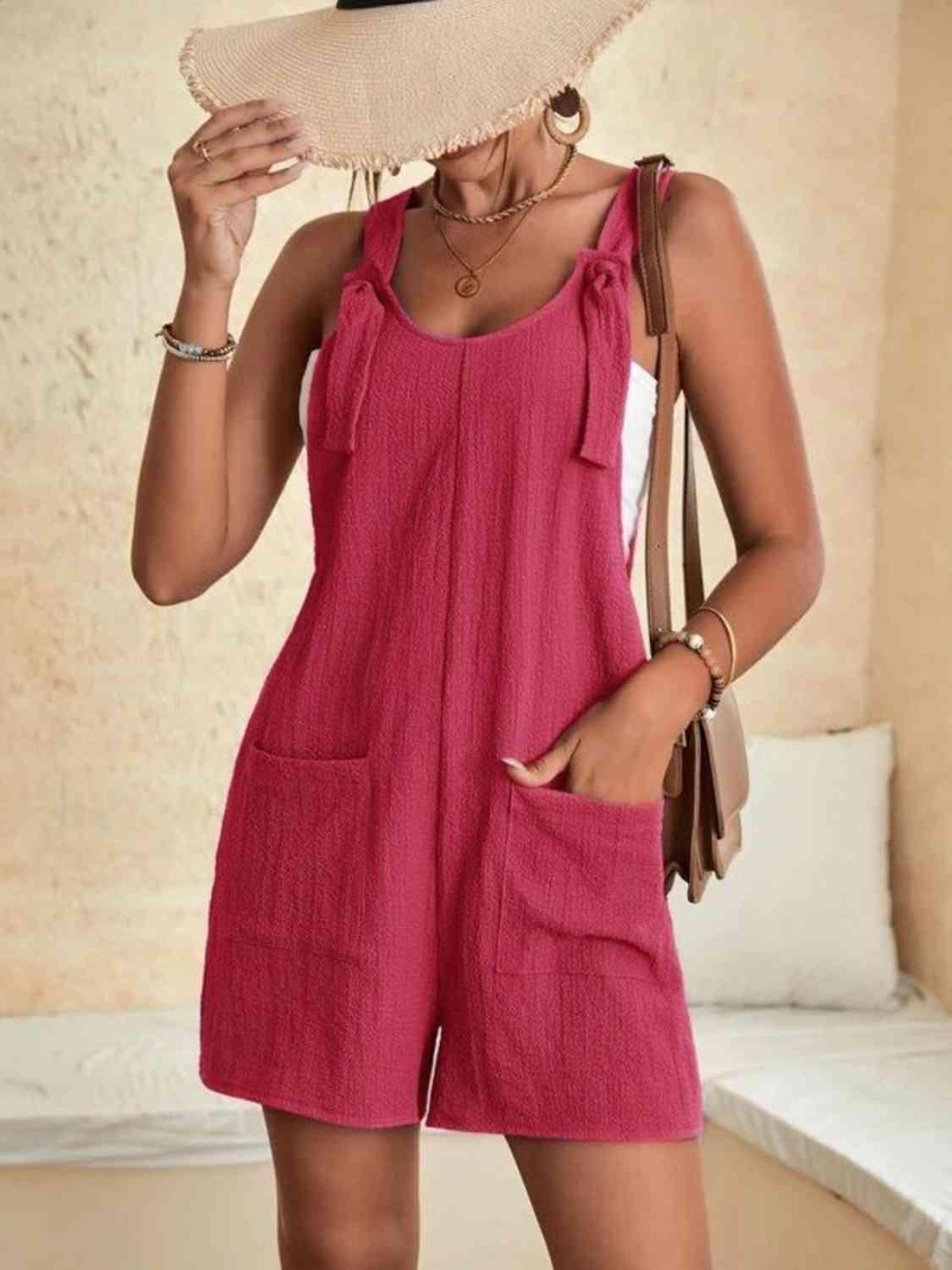 Sunny Chic Pocketed Sleeveless Romper - MXSTUDIO.COM