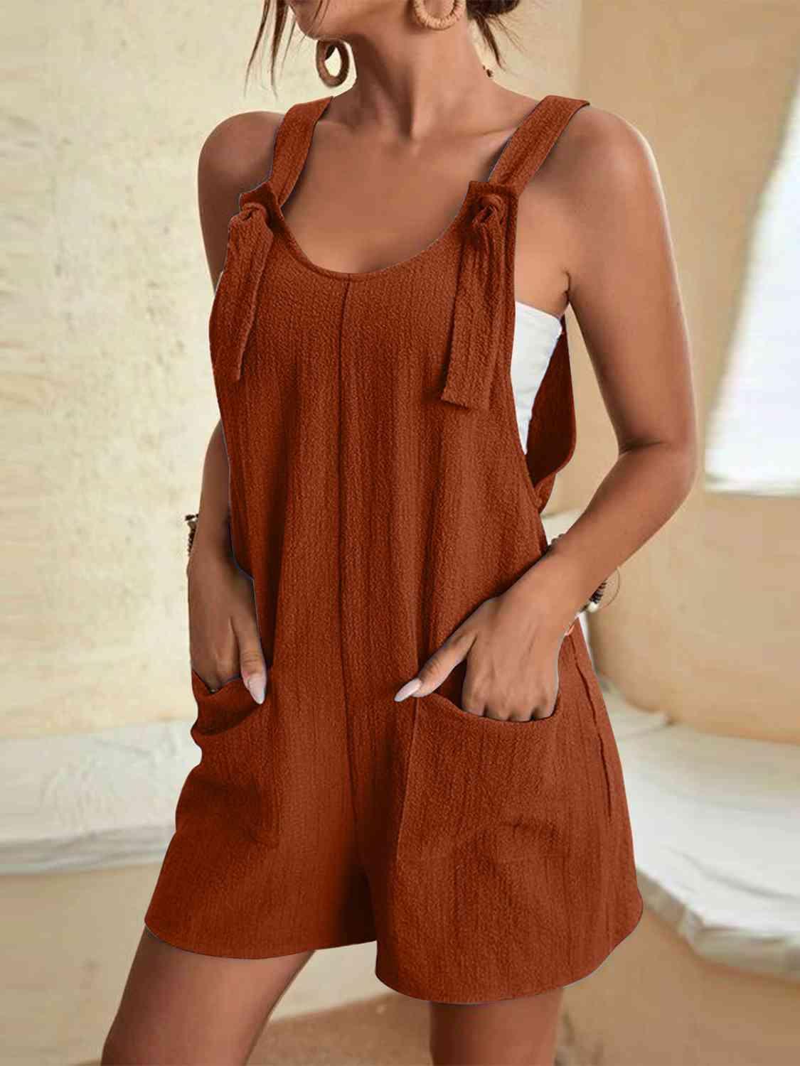 Sunny Chic Pocketed Sleeveless Romper - MXSTUDIO.COM