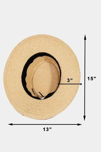 the size of a straw hat with measurements