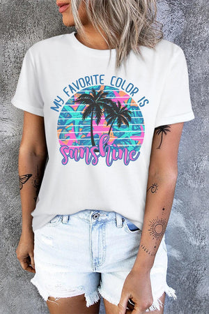 Sunshine White Graphic Tee Shirt - MXSTUDIO.COM