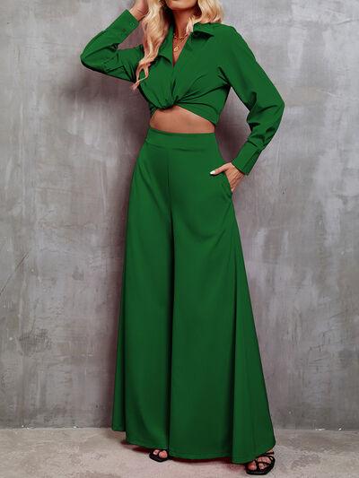 a woman in a green outfit posing for a picture
