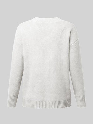 Super Comfy V Neck Knit Sweater-MXSTUDIO.COM