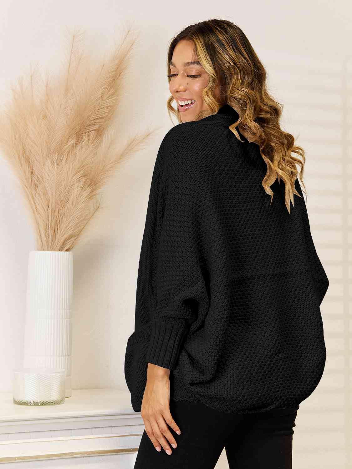 Super Cozy Pocketed Open Front Cardigan - MXSTUDIO.COM