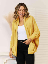 Super Cozy Pocketed Open Front Cardigan - MXSTUDIO.COM