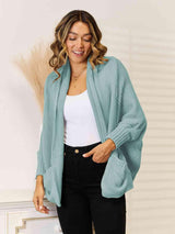 Super Cozy Pocketed Open Front Cardigan - MXSTUDIO.COM