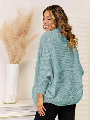 Super Cozy Pocketed Open Front Cardigan - MXSTUDIO.COM