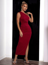 Superb One-Shoulder Split Dress - MXSTUDIO.COM