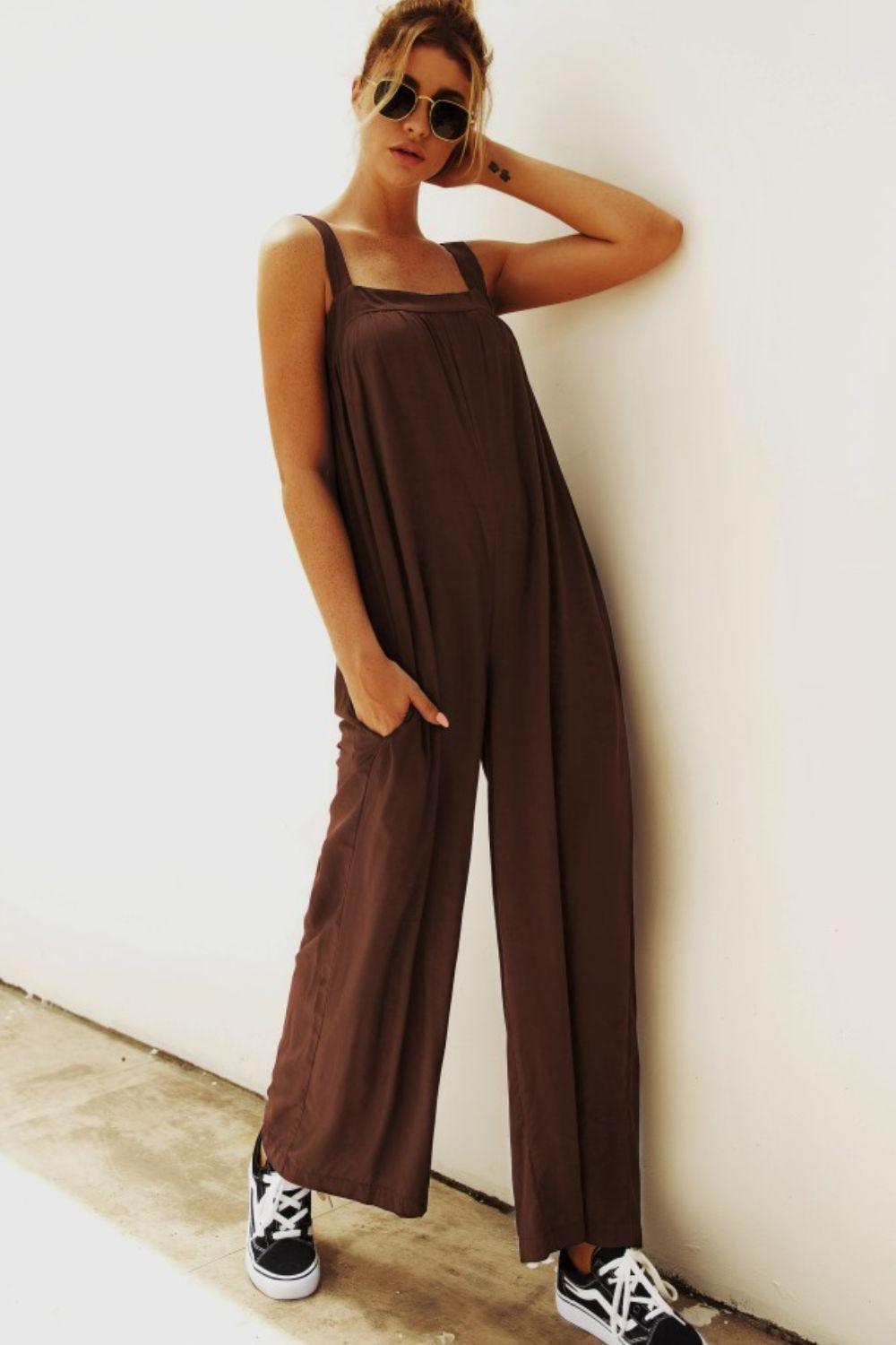 Supercool Sleeveless Wide Leg Square Neck Jumpsuit - MXSTUDIO.COM