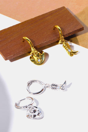 Superior Hat And Boot Shape Gold Plated Earrings - MXSTUDIO.COM