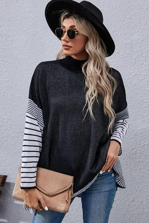 Superior Style Mock Neck Tunic Sweatshirt - MXSTUDIO.COM