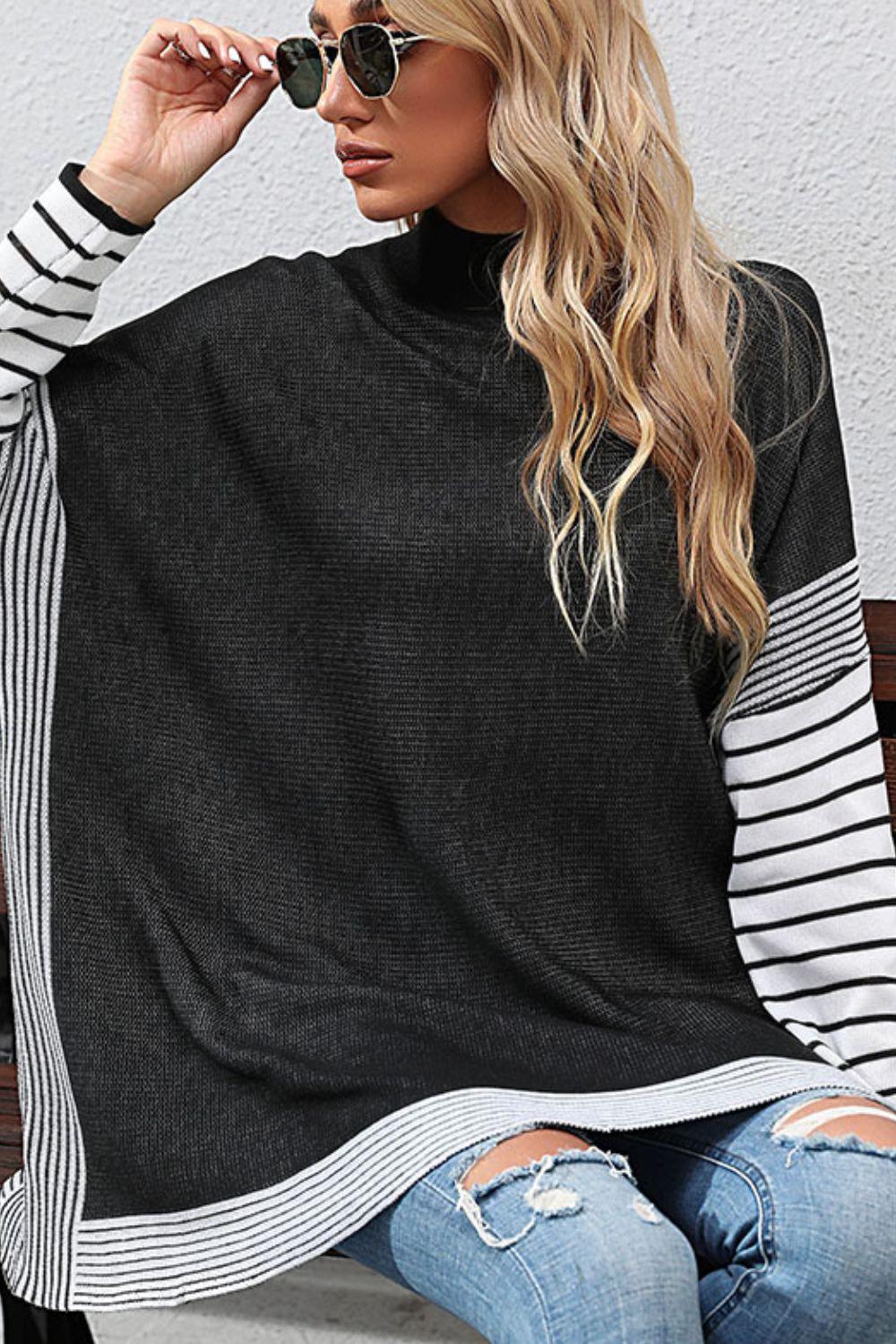 Superior Style Mock Neck Tunic Sweatshirt - MXSTUDIO.COM