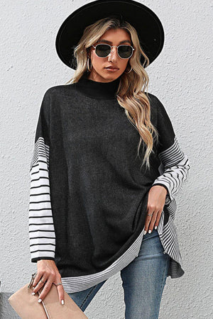 Superior Style Mock Neck Tunic Sweatshirt - MXSTUDIO.COM