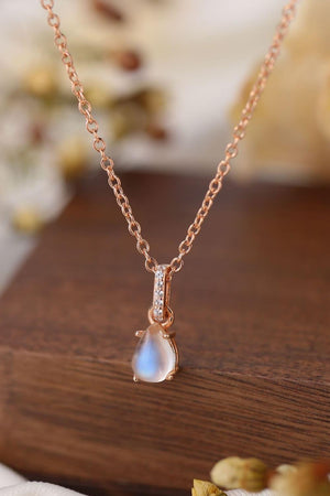 Superior Teardrop Pendant Natural Moonstone Necklace - MXSTUDIO.COM