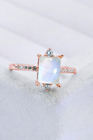 Superior Vogue Sterling Silver Square Moonstone Ring - MXSTUDIO.COM