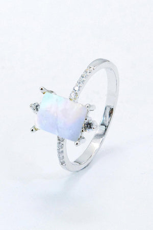 Superior Vogue Sterling Silver Square Moonstone Ring - MXSTUDIO.COM