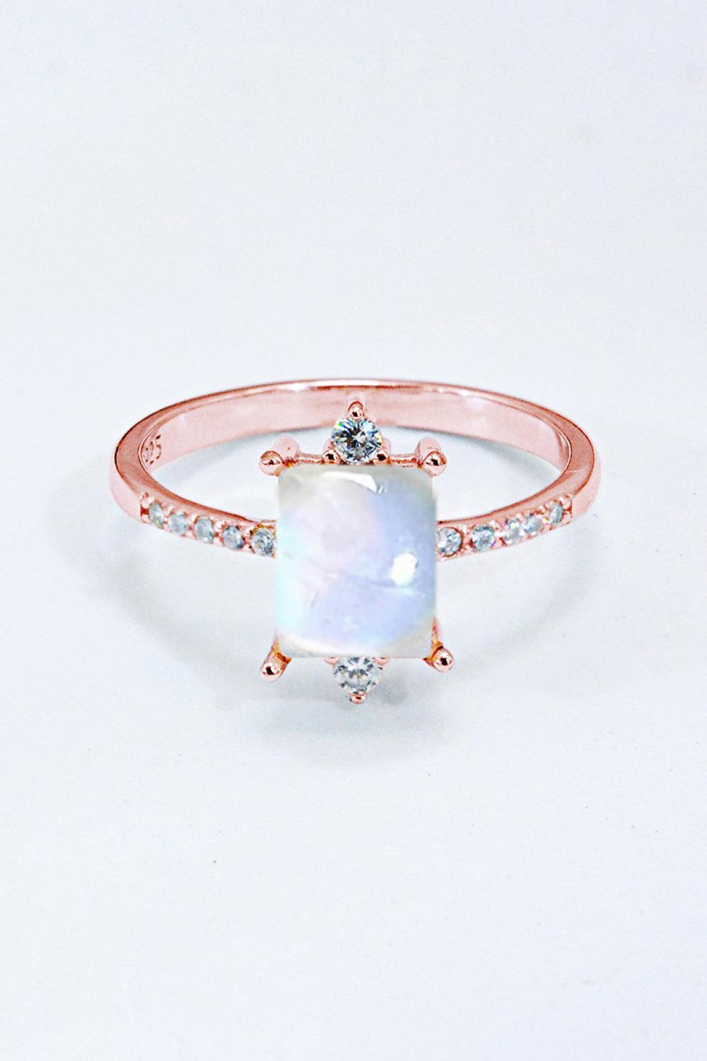 Superior Vogue Sterling Silver Square Moonstone Ring - MXSTUDIO.COM