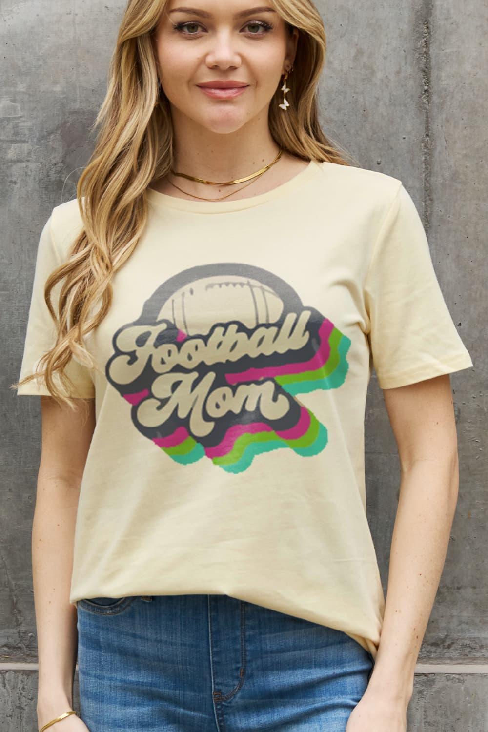 Supportive Plus Size Graphic Football Mom T Shirt - MXSTUDIO.COM