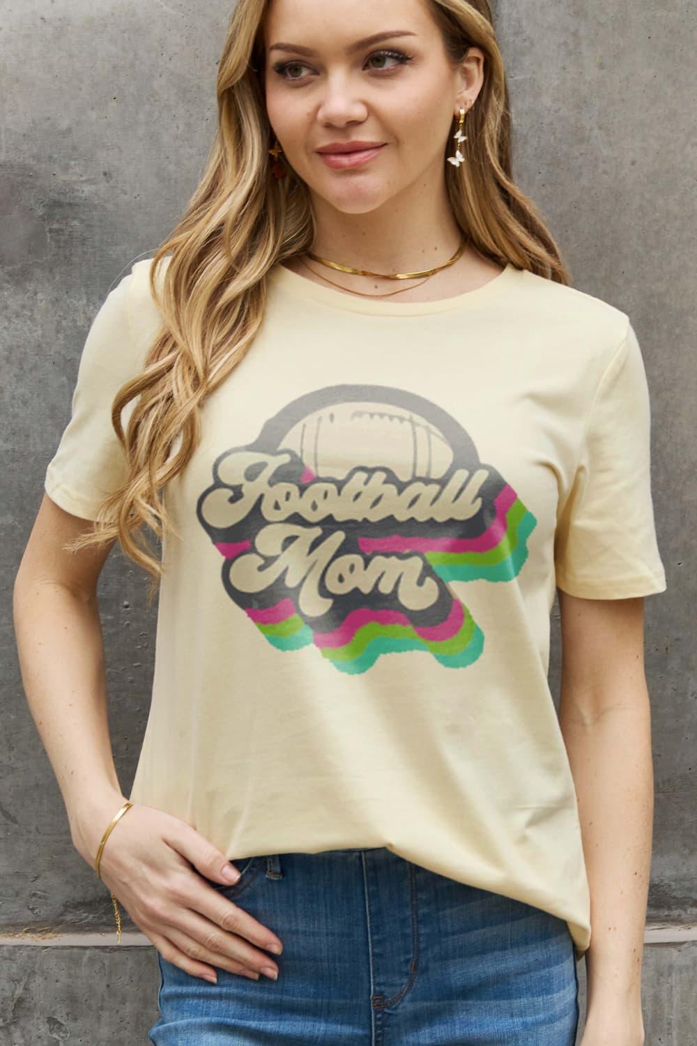 Supportive Plus Size Graphic Football Mom T Shirt - MXSTUDIO.COM