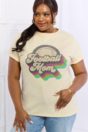 Supportive Plus Size Graphic Football Mom T Shirt - MXSTUDIO.COM