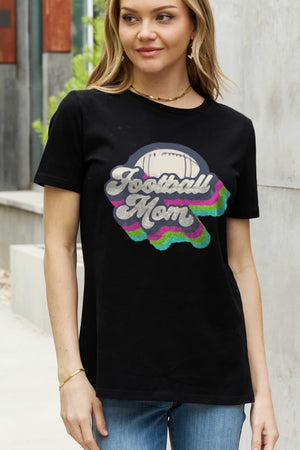 Supportive Plus Size Graphic Football Mom T Shirt - MXSTUDIO.COM