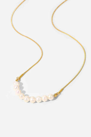 Surprising 18K Gold-Plated Freshwater Pearl Necklace-MXSTUDIO.COM