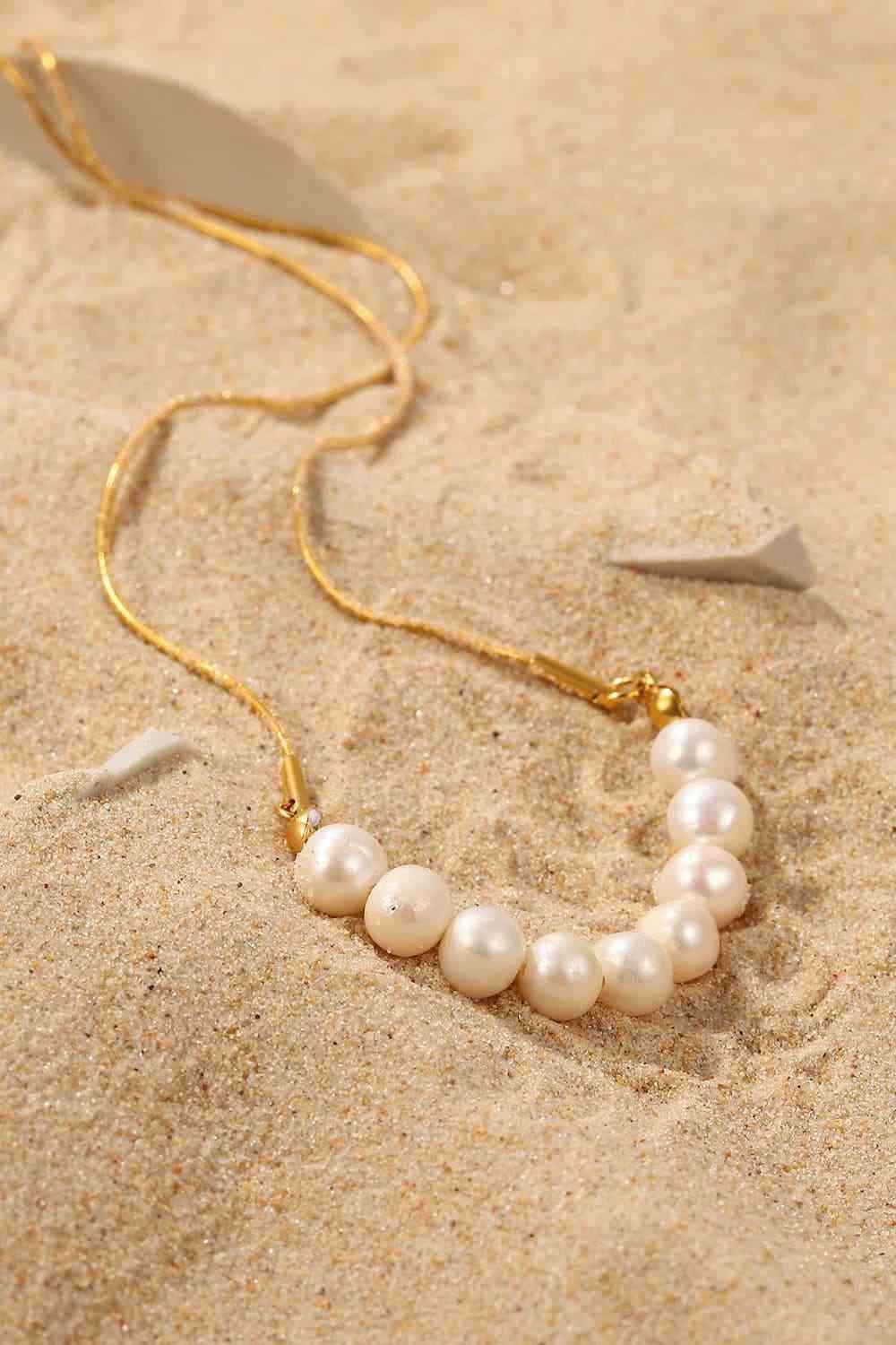 Surprising 18K Gold-Plated Freshwater Pearl Necklace-MXSTUDIO.COM