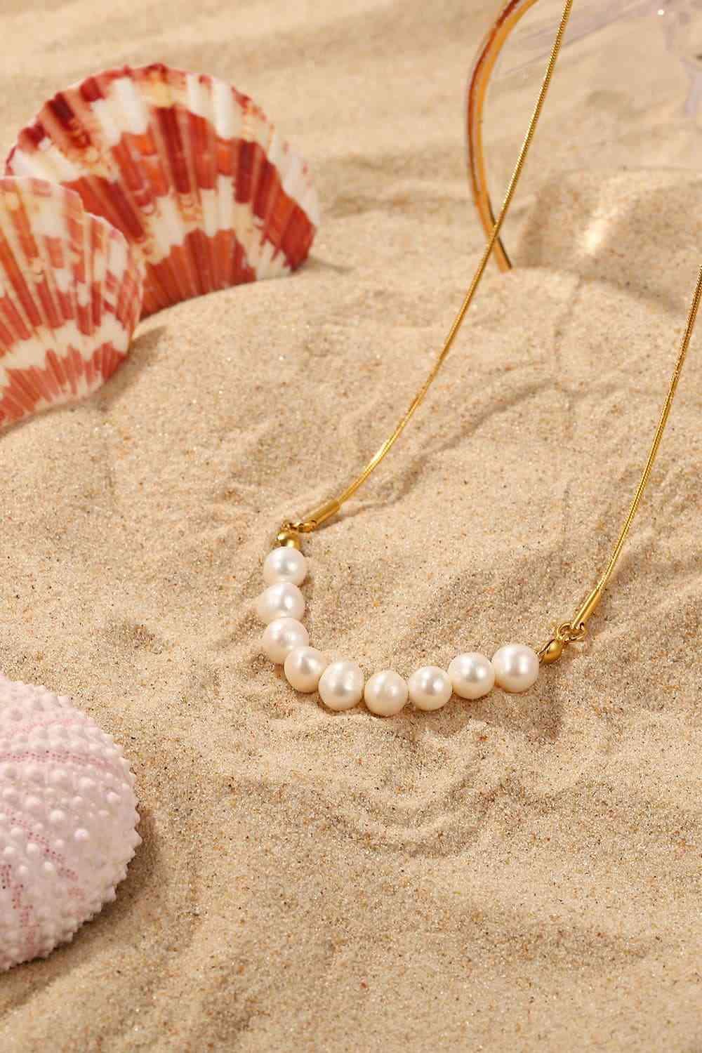 Surprising 18K Gold-Plated Freshwater Pearl Necklace-MXSTUDIO.COM