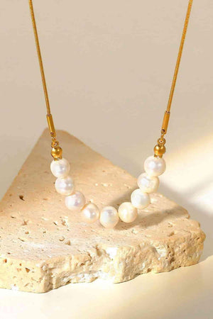 Surprising 18K Gold-Plated Freshwater Pearl Necklace-MXSTUDIO.COM