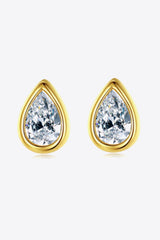 Surprising Zircon Teardrop Sterling Silver Stud Earrings - MXSTUDIO.COM