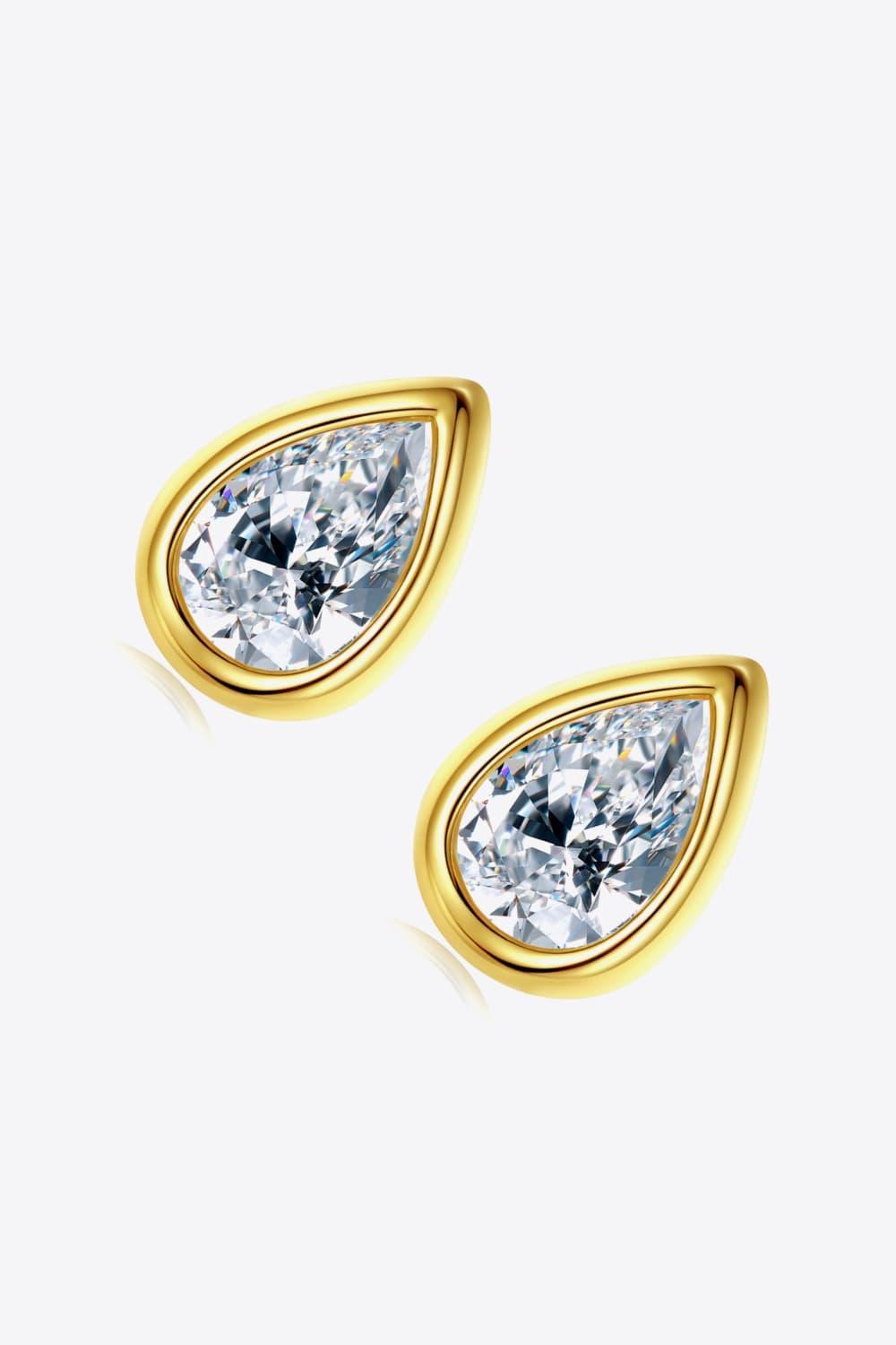 Surprising Zircon Teardrop Sterling Silver Stud Earrings - MXSTUDIO.COM