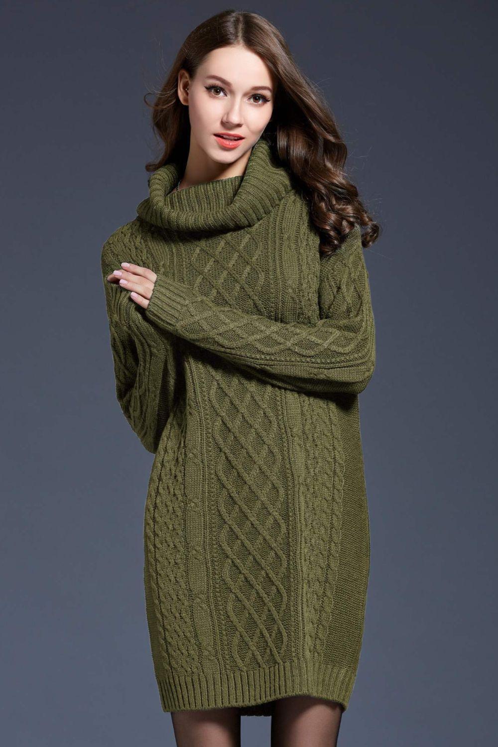 Swanky Soft Cowl Neck Mini Sweater Dress - MXSTUDIO.COM