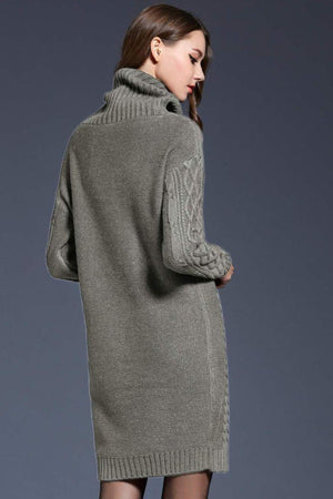 Swanky Soft Cowl Neck Mini Sweater Dress - MXSTUDIO.COM