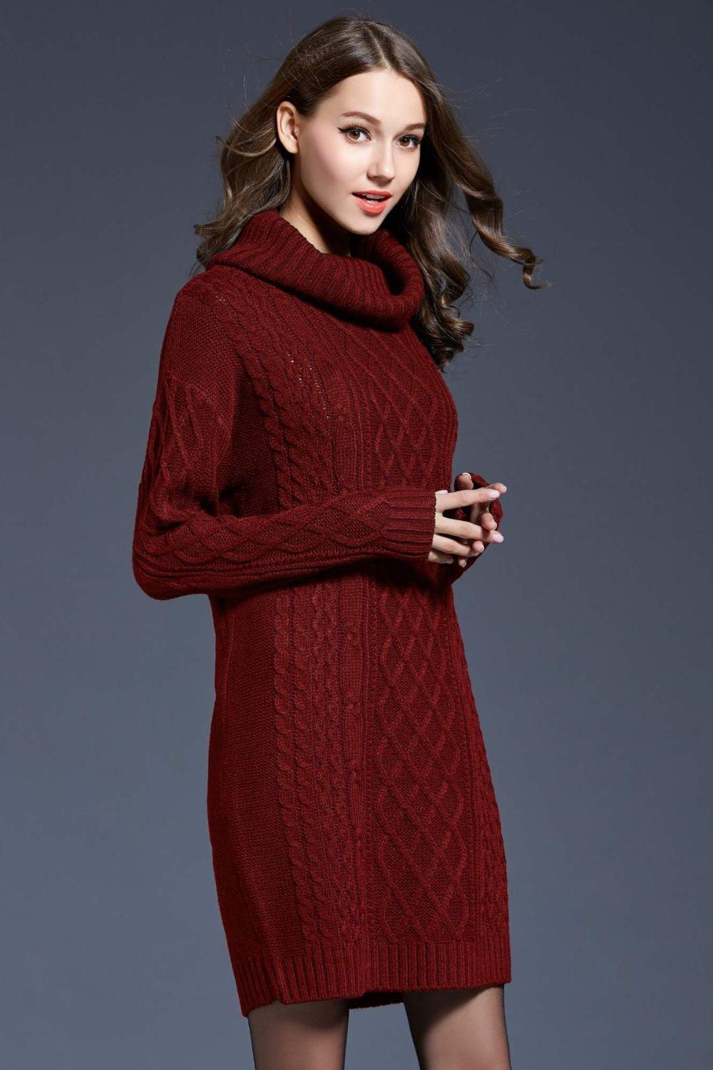 Swanky Soft Cowl Neck Mini Sweater Dress - MXSTUDIO.COM