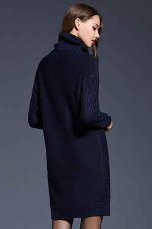 Swanky Soft Cowl Neck Mini Sweater Dress - MXSTUDIO.COM