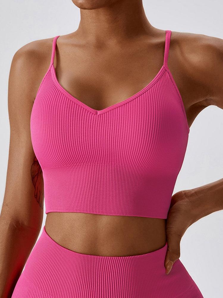 Sweat In Style Spaghetti Strap Lace Up Sports Bra - MXSTUDIO.COM