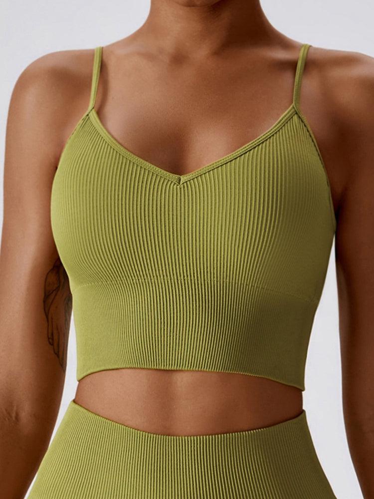 Sweat In Style Spaghetti Strap Lace Up Sports Bra - MXSTUDIO.COM