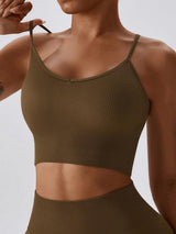 Sweat In Style Spaghetti Strap Lace Up Sports Bra - MXSTUDIO.COM