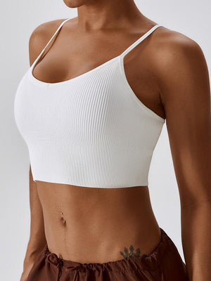 Sweat In Style Spaghetti Strap Lace Up Sports Bra - MXSTUDIO.COM