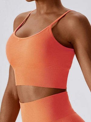 Sweat In Style Spaghetti Strap Lace Up Sports Bra - MXSTUDIO.COM