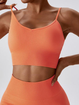 Sweat In Style Spaghetti Strap Lace Up Sports Bra - MXSTUDIO.COM