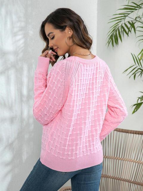 Sweet Autumn Button Detail Long Sleeve Sweater - MXSTUDIO.COM